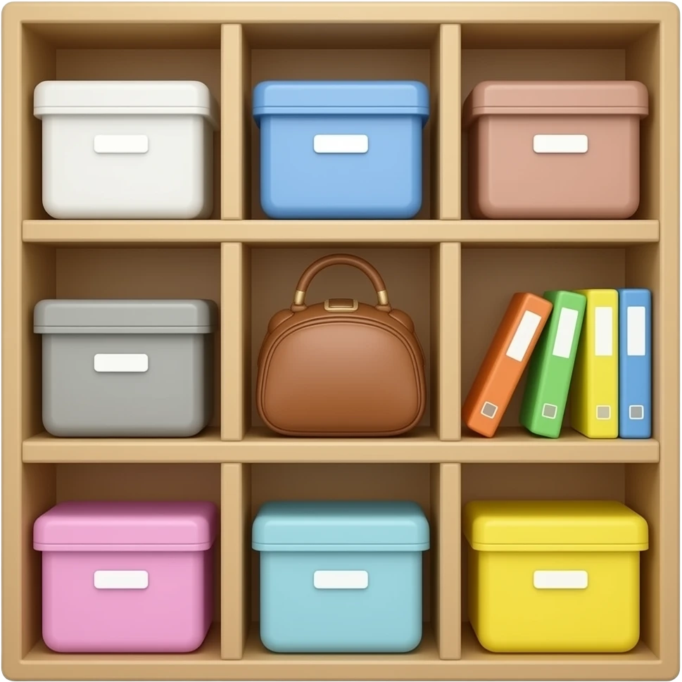 Modular shelf packed with items emoji