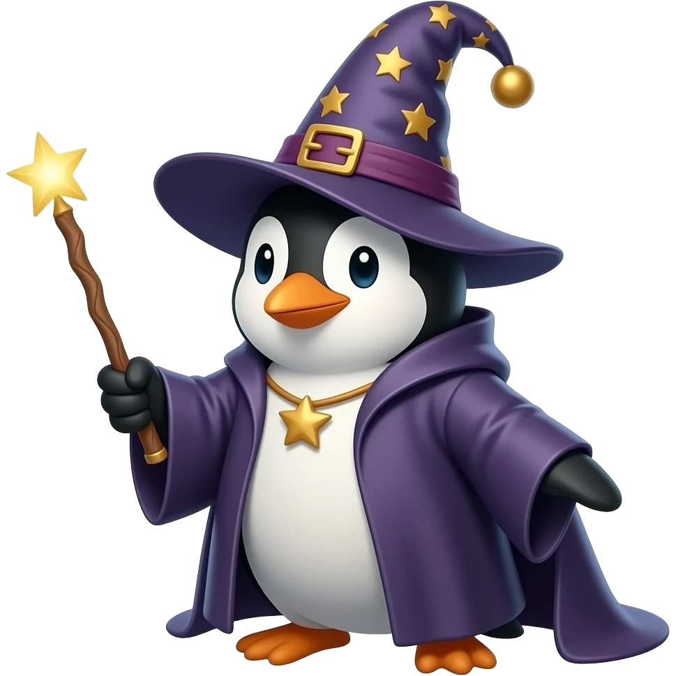 Penguin Wizard emoji