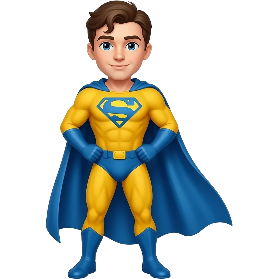 A super hero suit in yellow and blue emoji