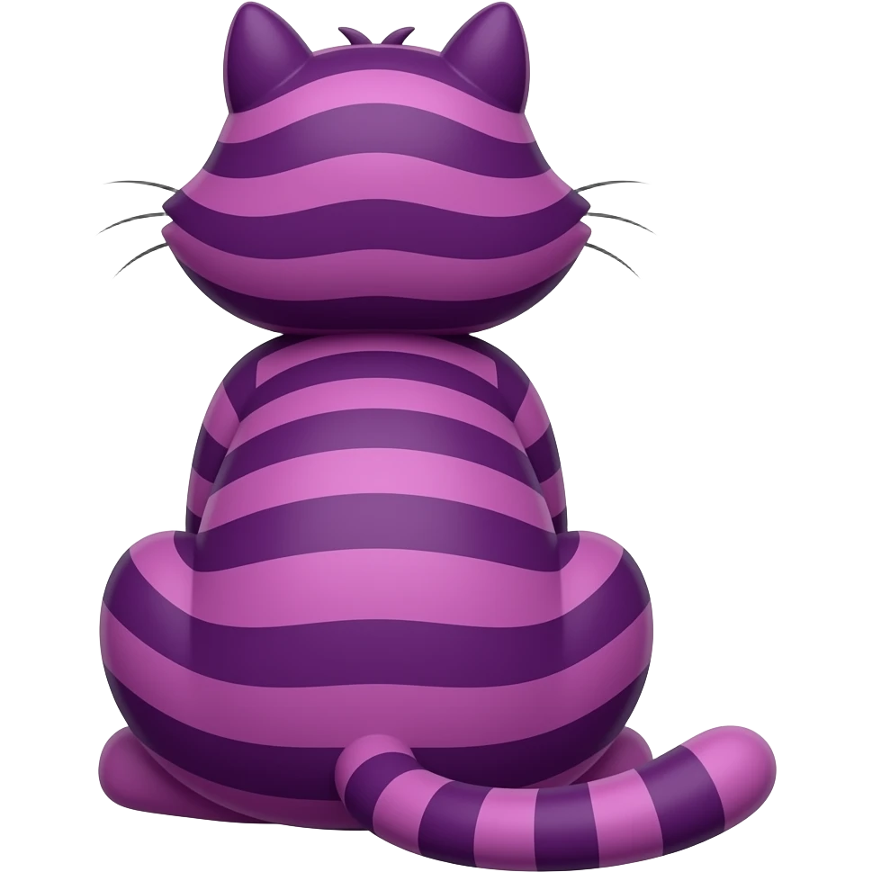 cheshire cat sitting down from behind emoji