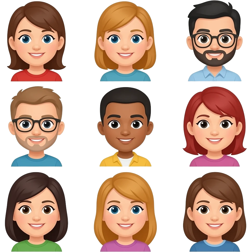 사람마다 얼굴이 다 다르고 emoji