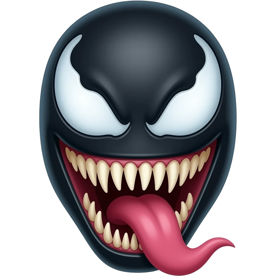 Venom face with tongue emoji