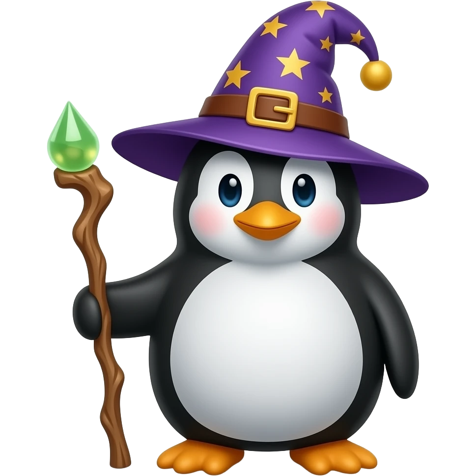Penguin Wizard emoji | AI Emoji Generator