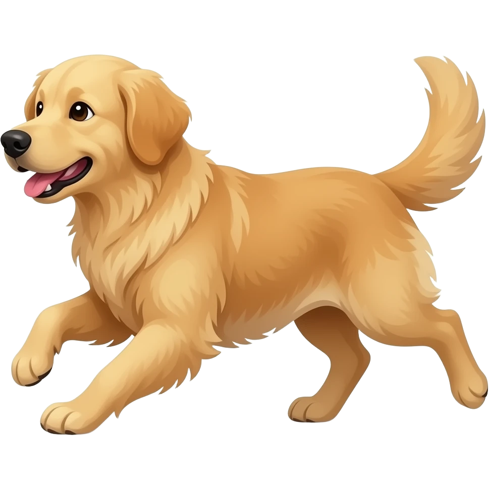 The golden trots towards its owner. emoji