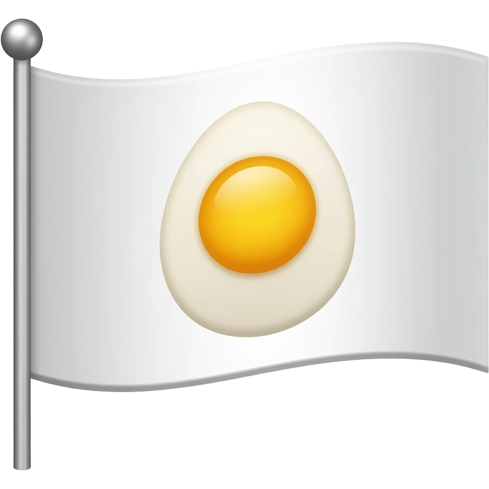 White flag with egg on it emoji