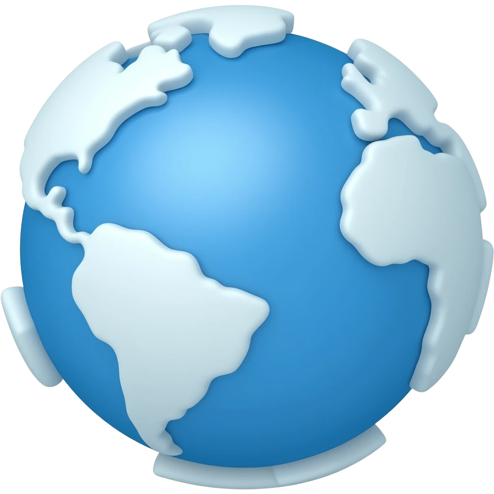 A gradient light blue 3D sphere with clouds emoji