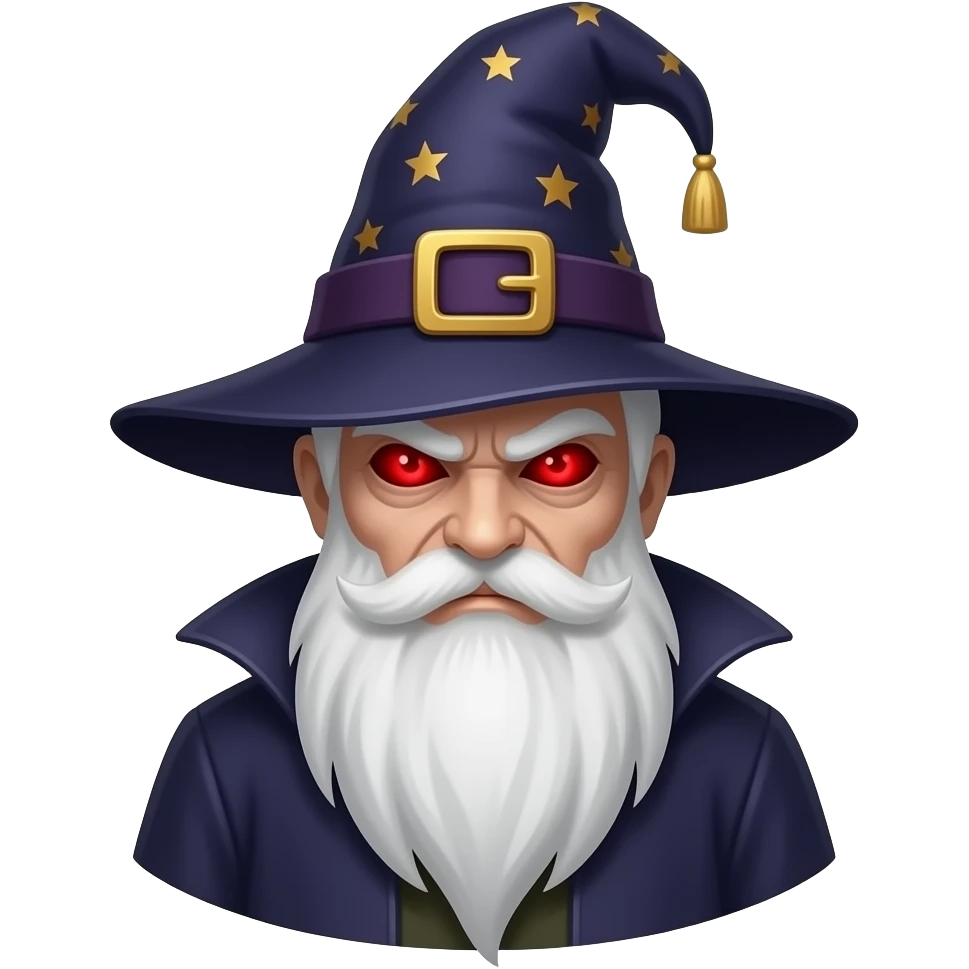 scary wizard with red eyes emoji