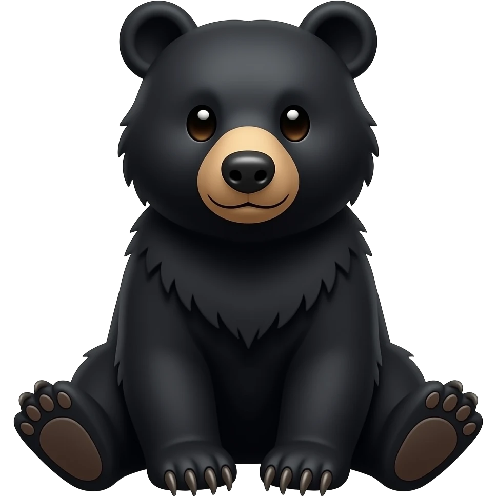 Black bear sitting emoji