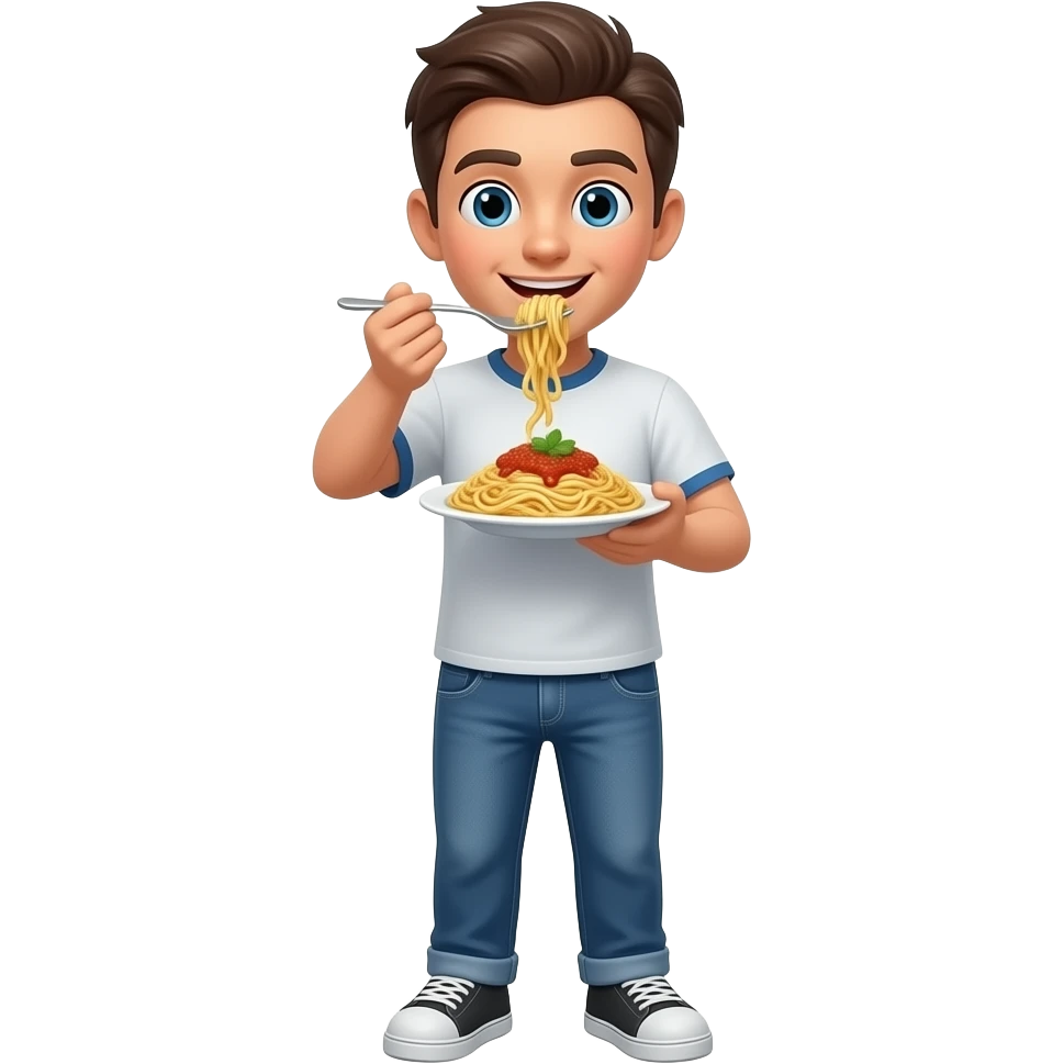 eating pasta emoji