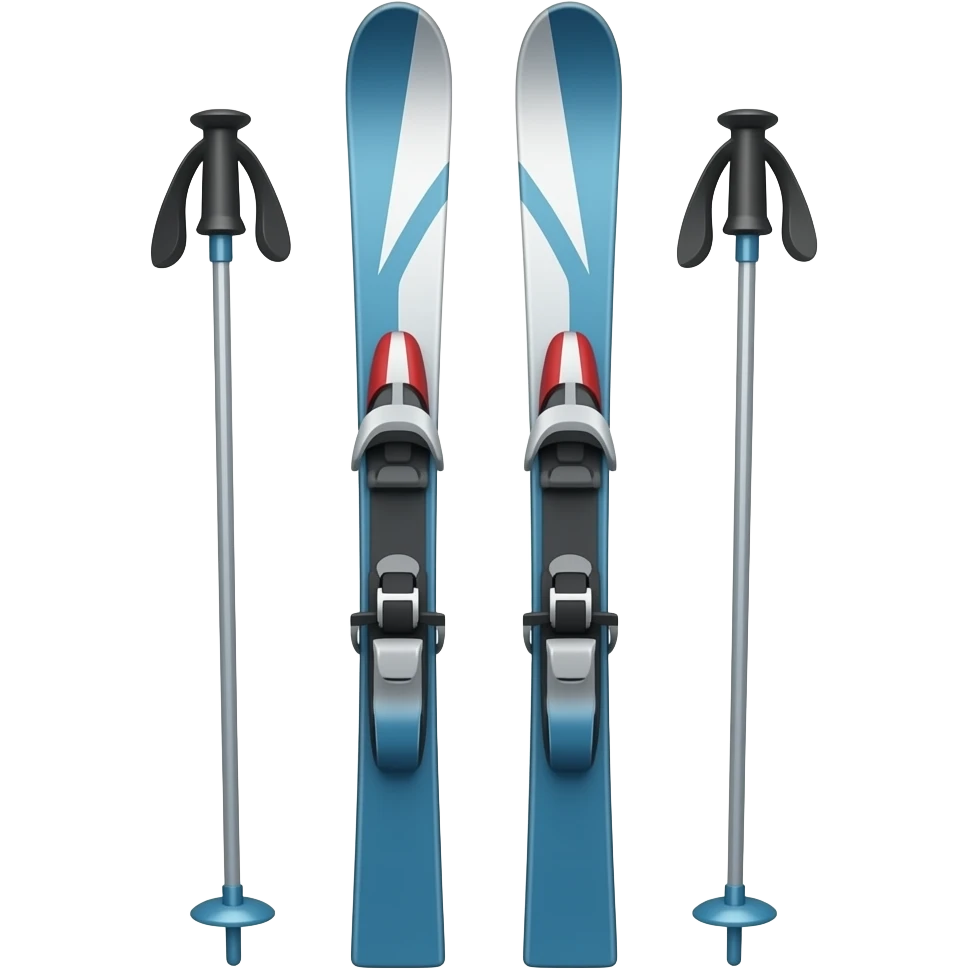 cartoon style less detailed ski poles emoji