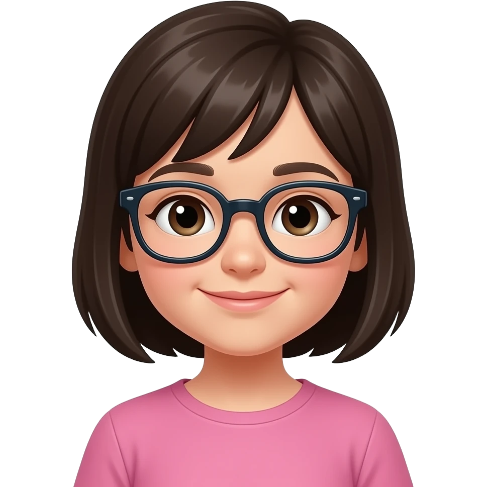 young kid girl with glasses emoji