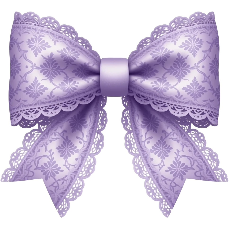 light puple ombre violet with lavender rococo style pattern on bow lace coquette bow emoji
