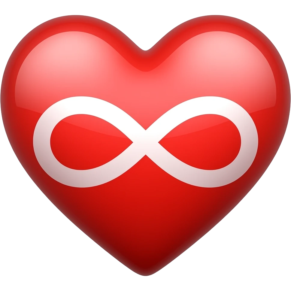 Small red heart with infinity sign emoji