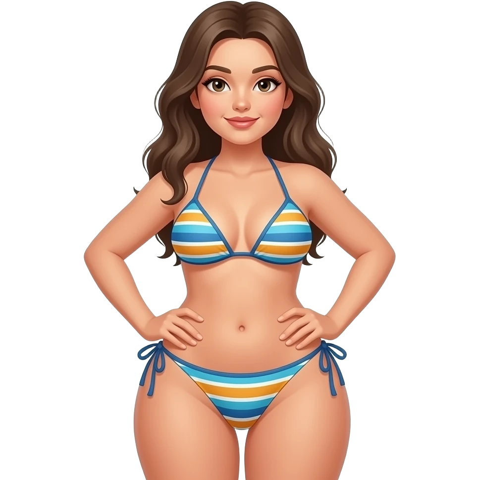 beach girl with 2 piece bikini and bra and big butt emoji