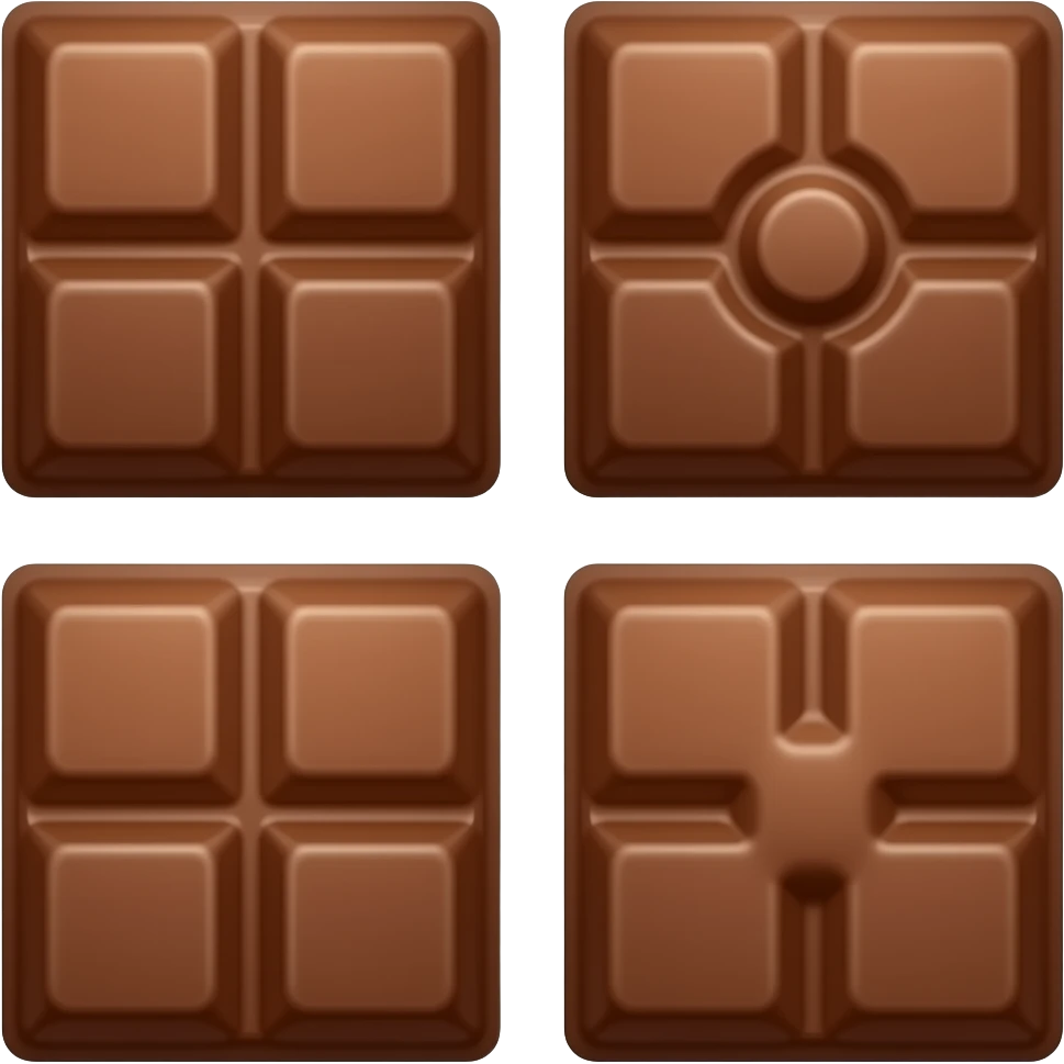 6 Brown chocolate square bars emoji