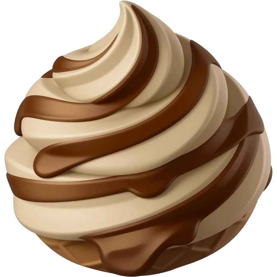 Chocolate ice cream emoji