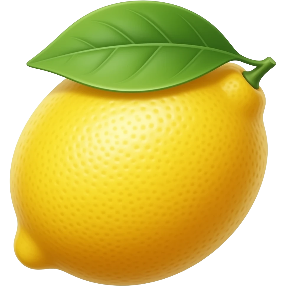 A whole lemon With a leaf emoji