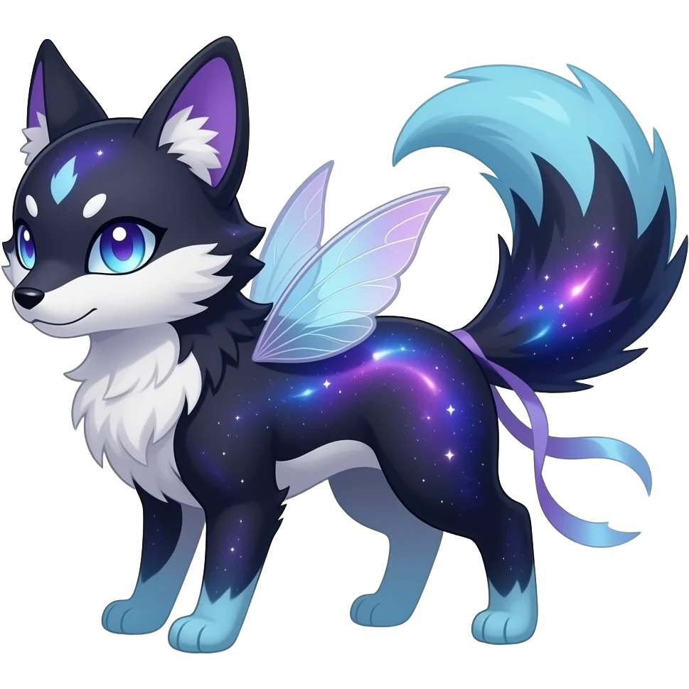 Nebulae purple-blue-black-gradients Zorua-Espeon-Sylveon-animal-hybrid-creature emoji