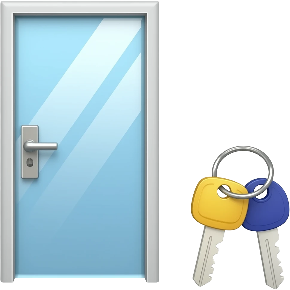 glass door with key emoji