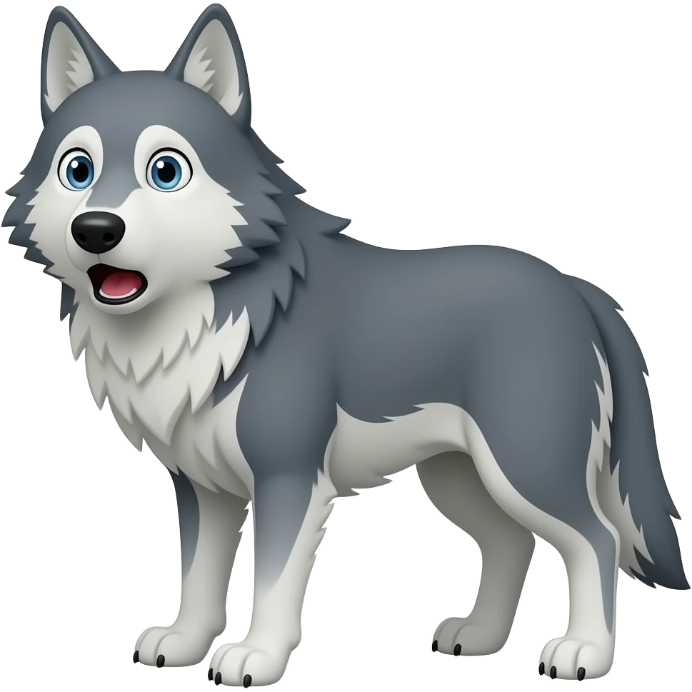 Wolf shocked emoji