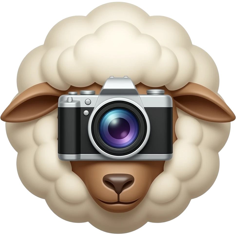 sheep face with camera emoji