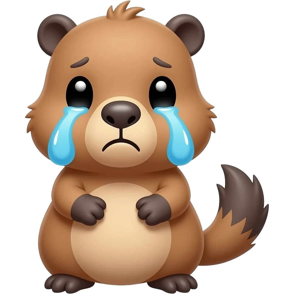 chibi capybara crying emoji