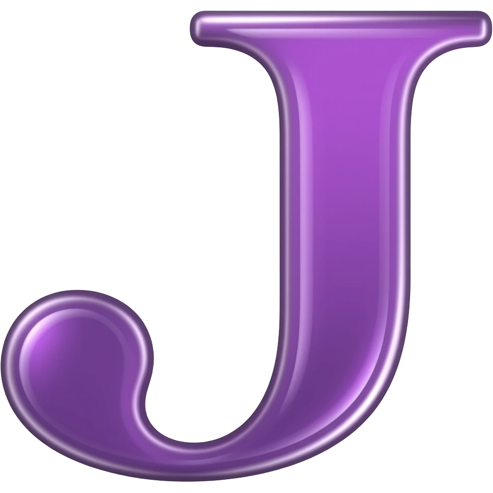 purple letter uppercase j in a cursive style emoji
