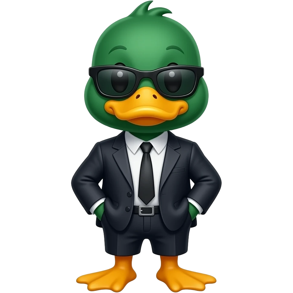 Gangster duck emoji