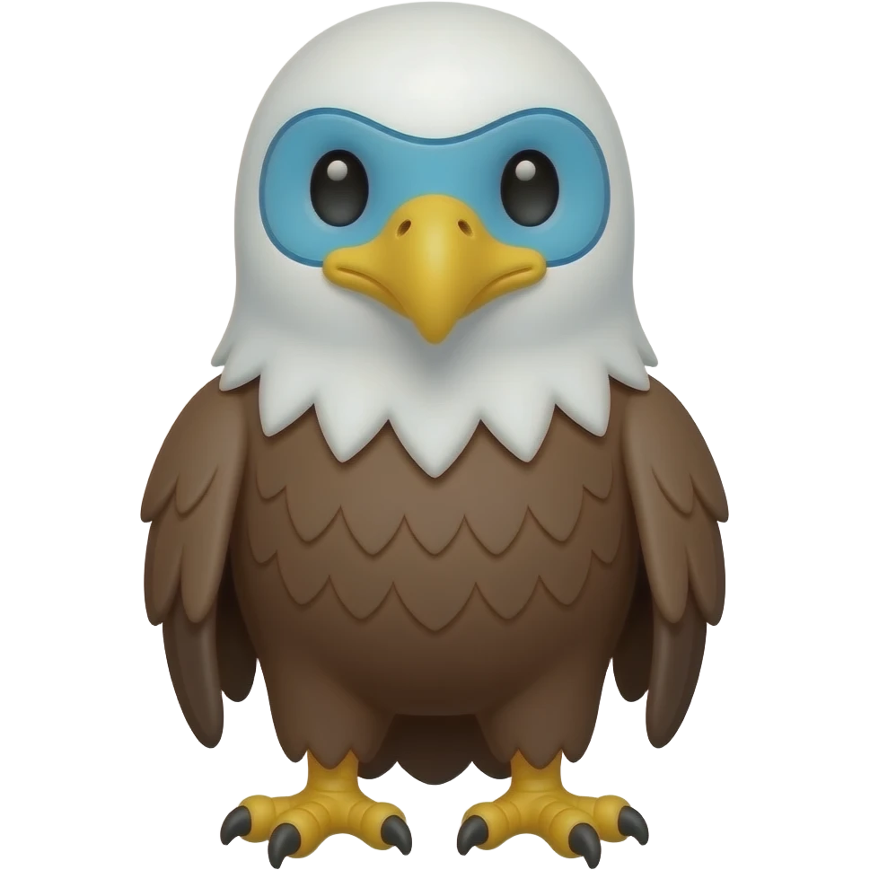 blue color face eagle mascot cute emoji