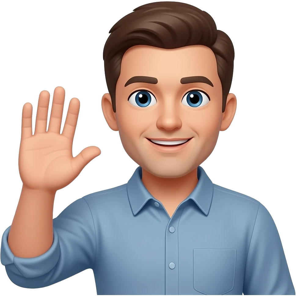 Hand in face man with waves emoji