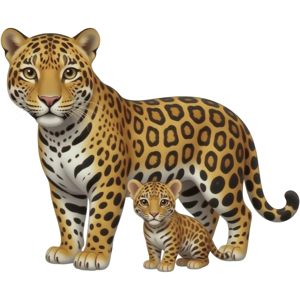 Jaguar and cub emoji