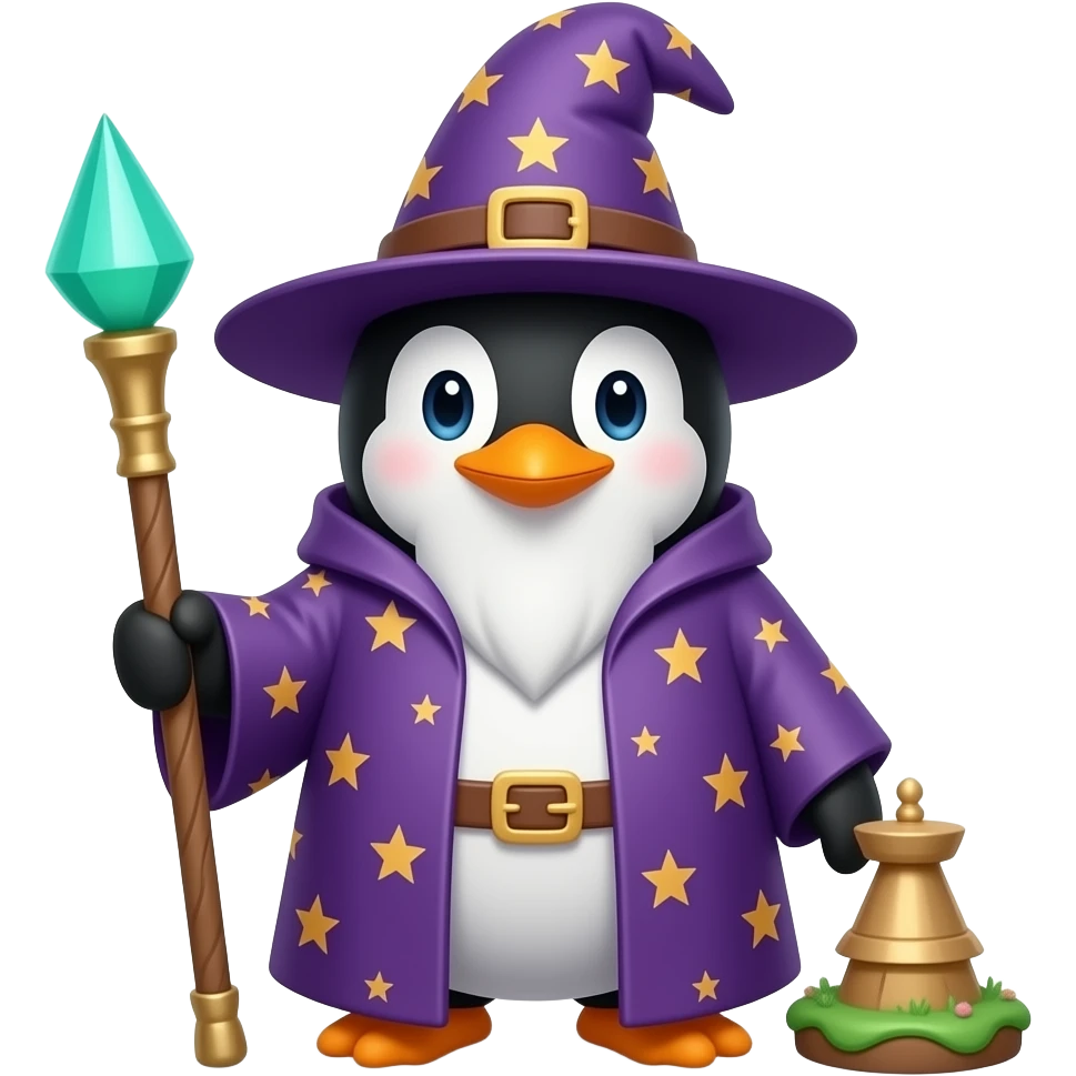 Penguin Wizard emoji