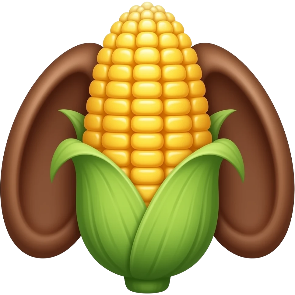 beautiful brown ears of corn emoji