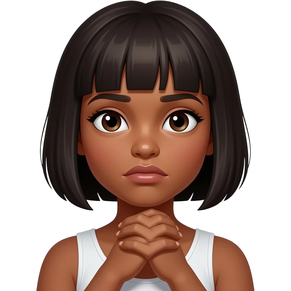Make it a black girl with bob haircut Chocking emoji emoji