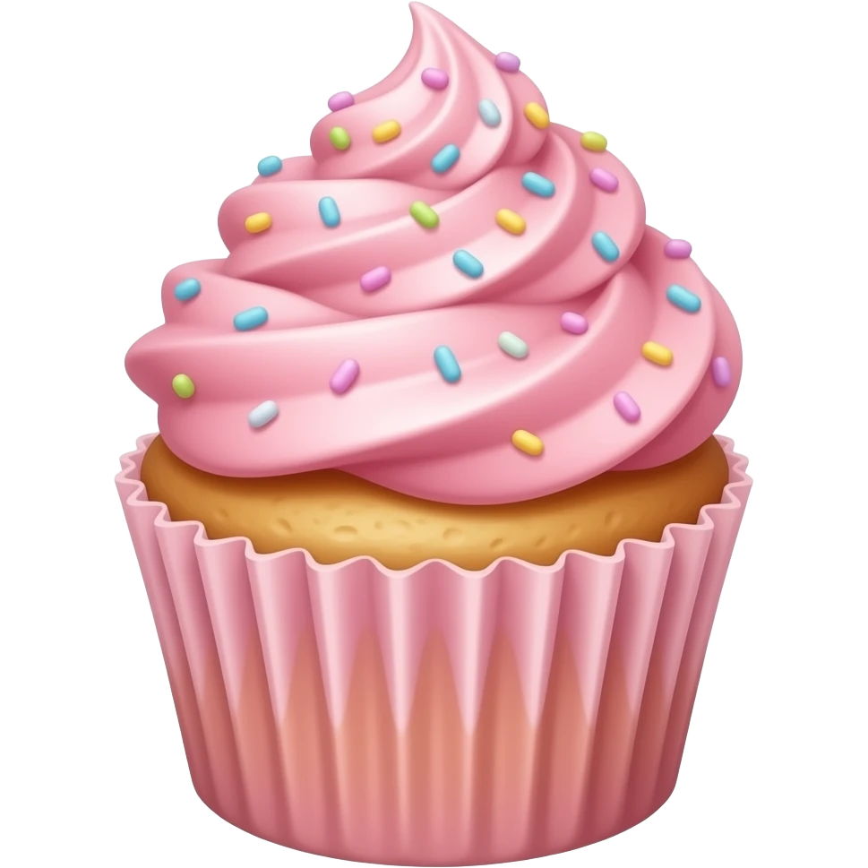 Cupcake with pink icing emoji