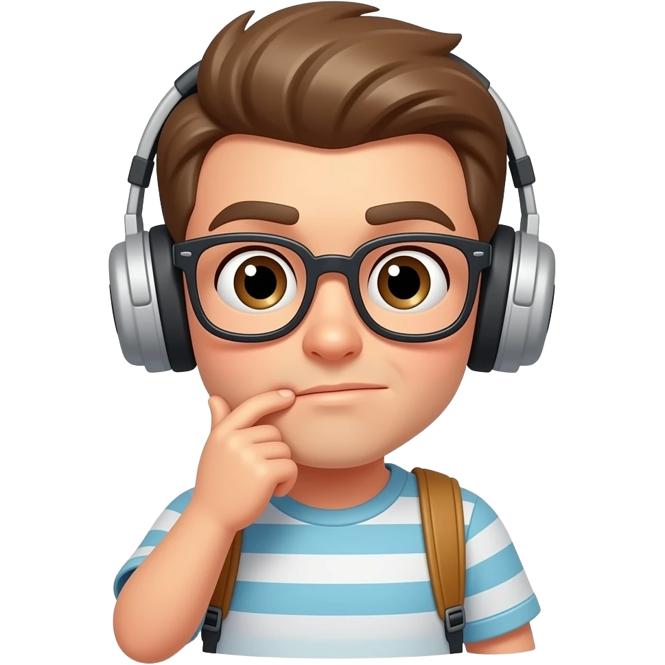 The tourist was thinking hard emoji