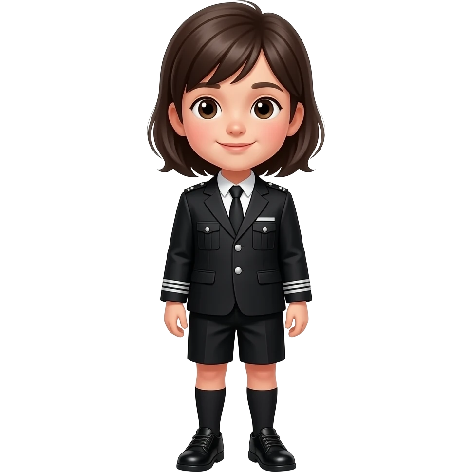Niño cuerpo completo vestuario negro emoji