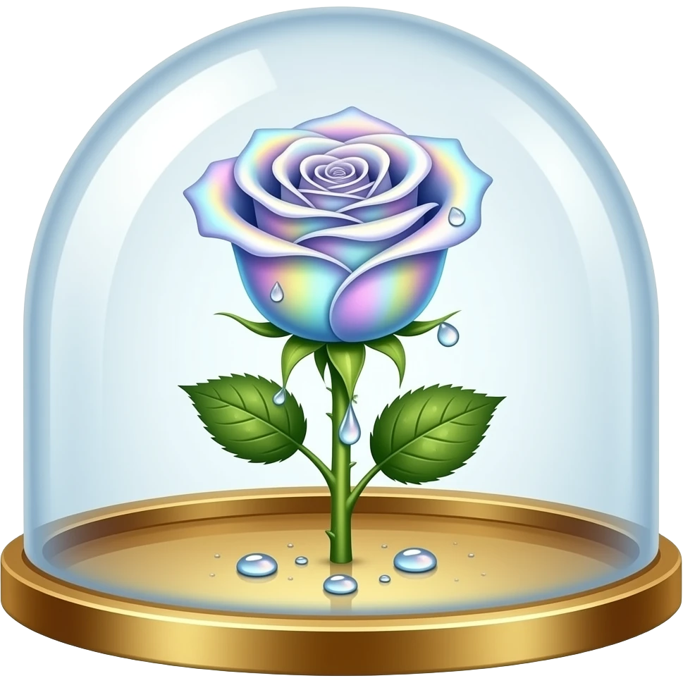 tall beautiful magic rose inside a magic gold dome emoji