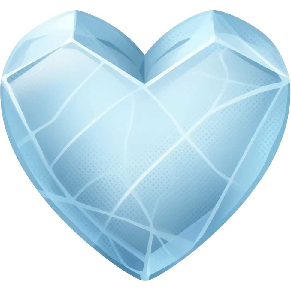 Сделай сердце из байкальского льда в стиле эмоджи emoji