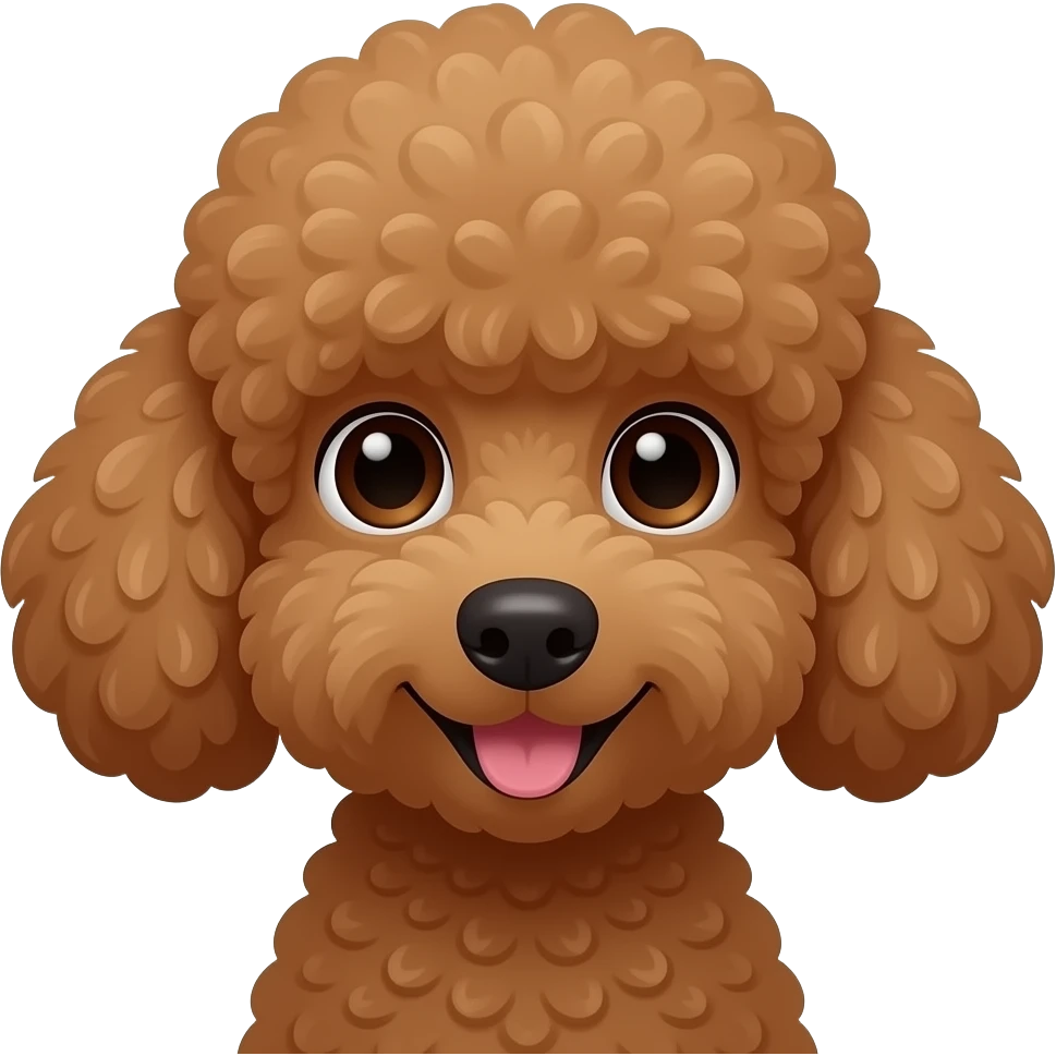 Teen with a brown poodle emoji