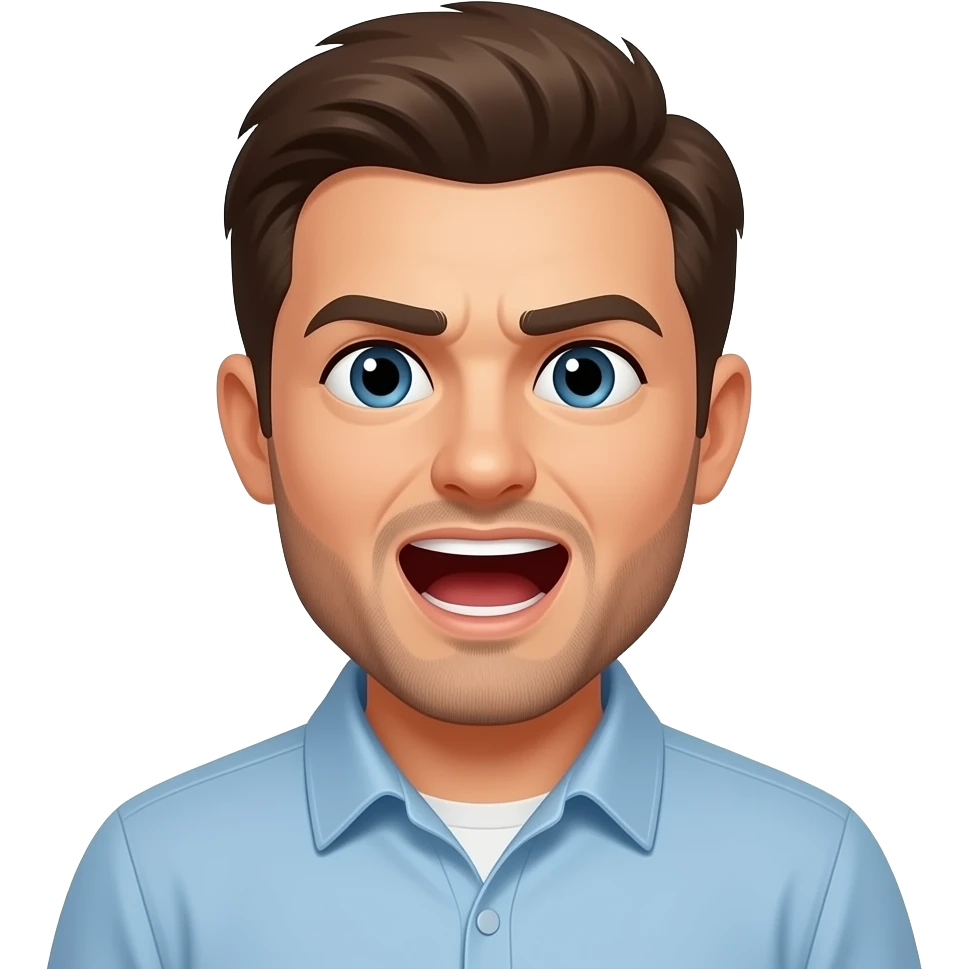 Мужчина кричит на кого-то emoji