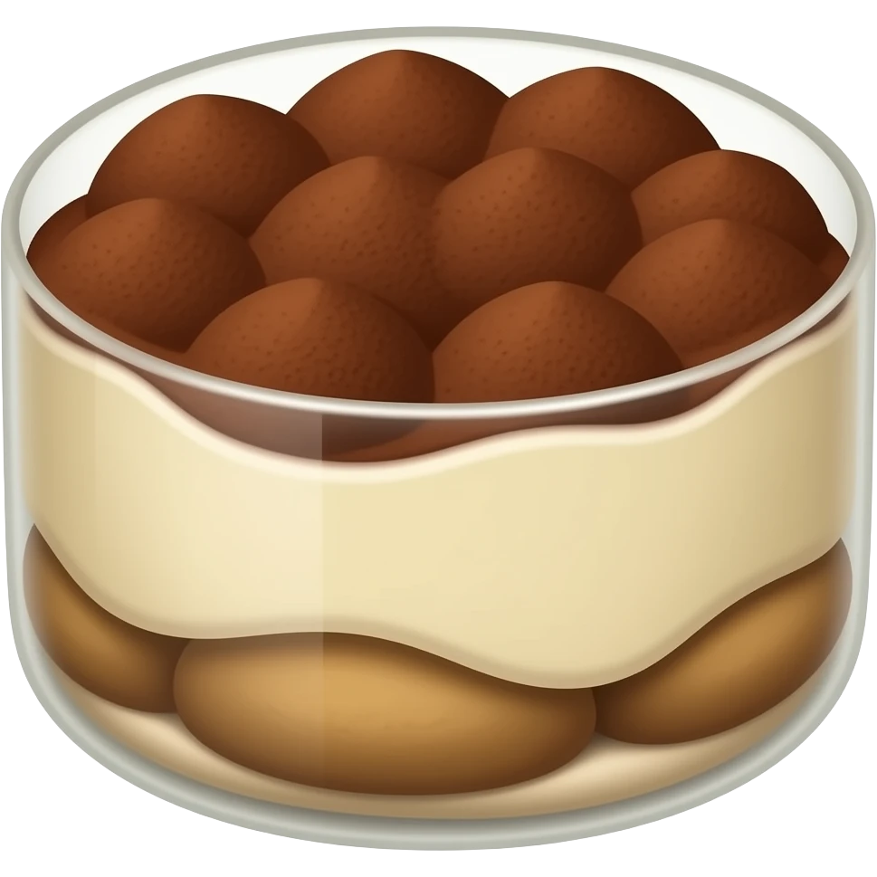 Tiramisu without toppings just coco powder spread in straight emoji