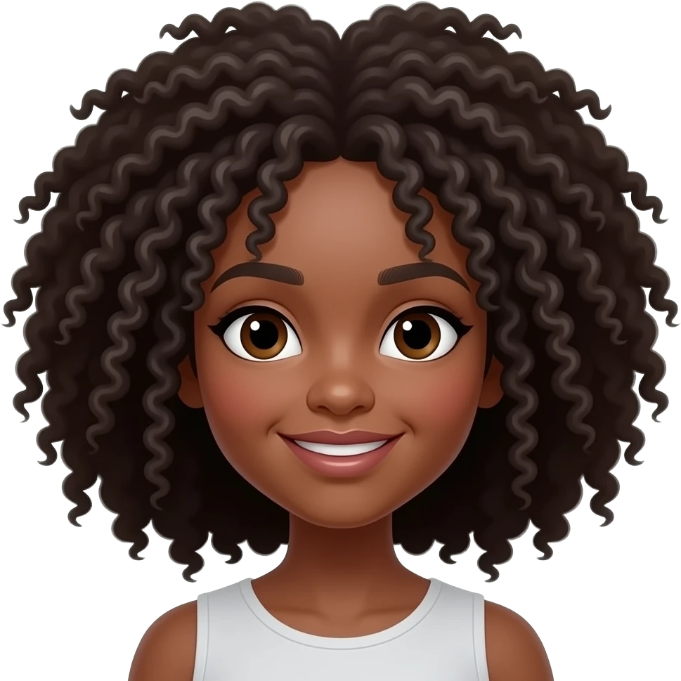 NIÑA MORENA DE PIEL PELO AFRO emoji