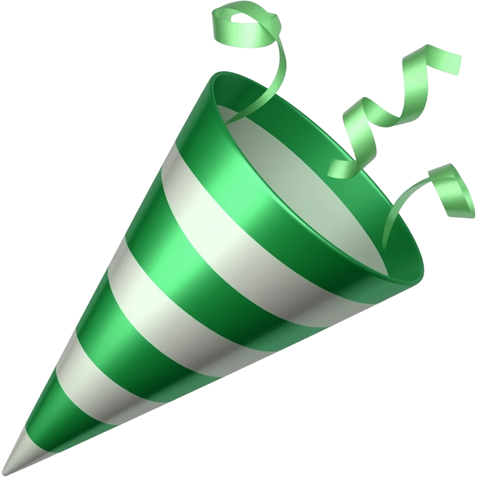 ios emoji style green party popper emoji