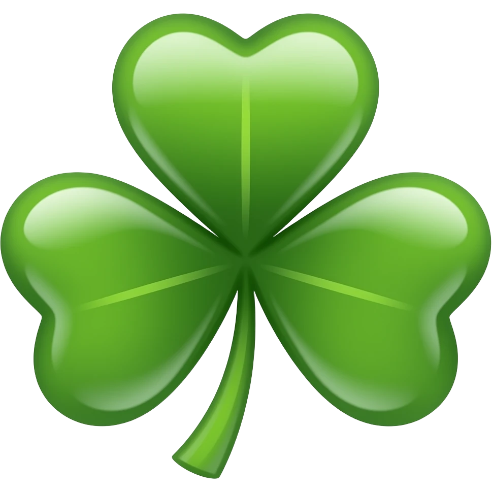 Shiny 4 leaf clover emoji