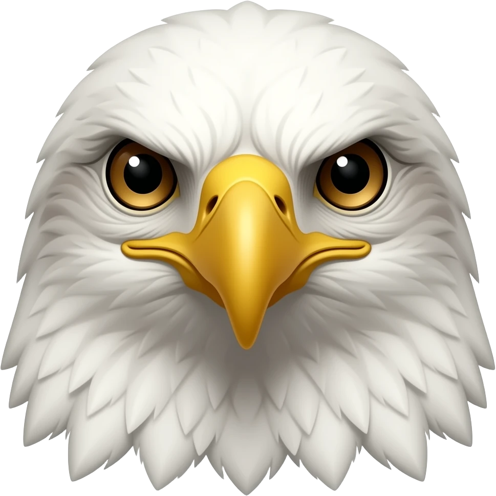 the crested eagle face, front view emoji