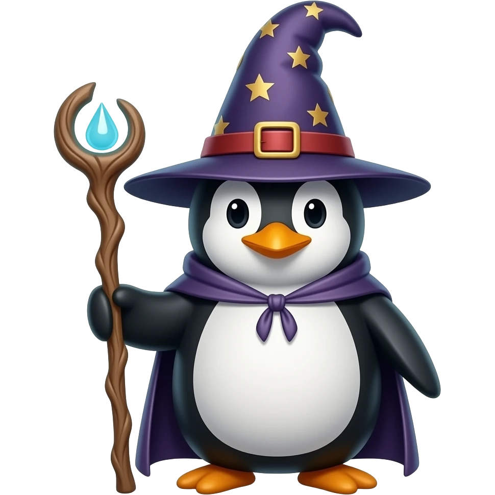 Penguin Wizard emoji | AI Emoji Generator