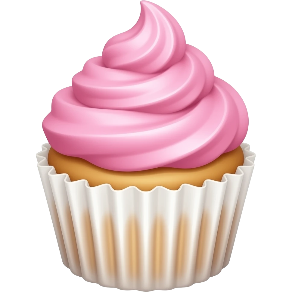 Cupcake with pink icing emoji