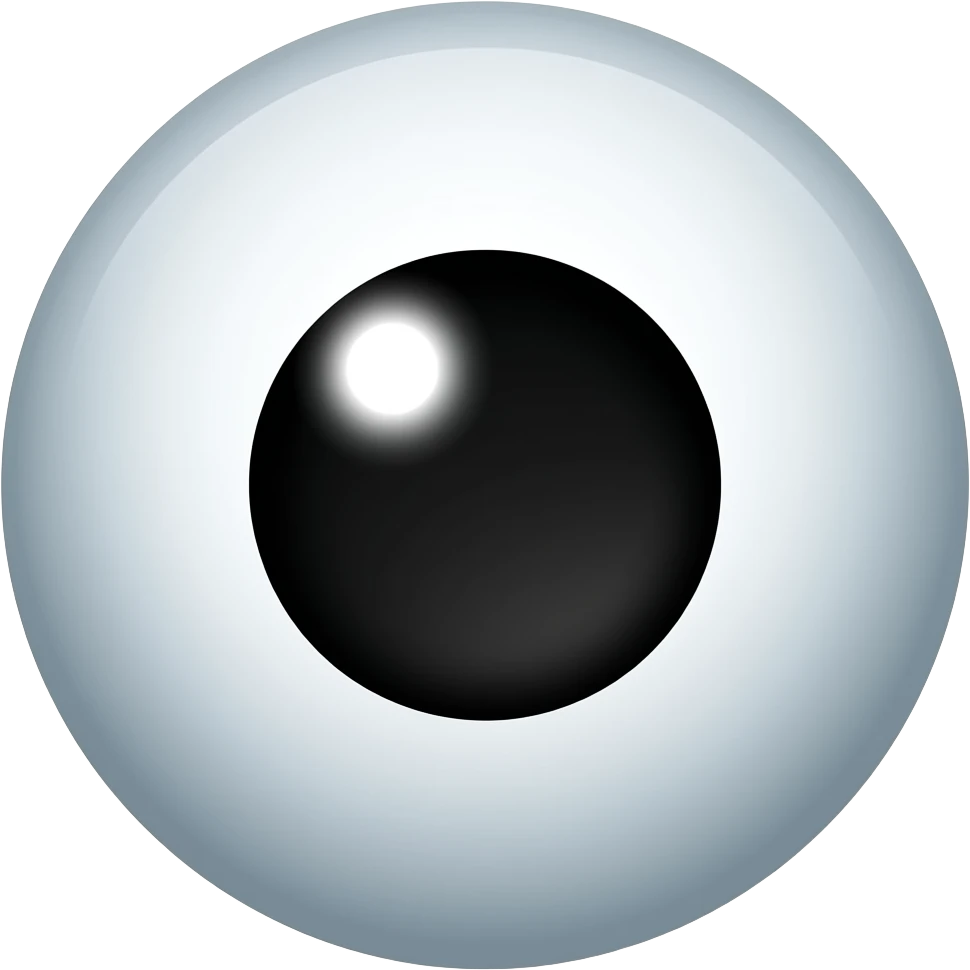 🔴⚈ ․̫ ⚈🔴 now fill the black colour eye with white colour and remain the small black dot same emoji