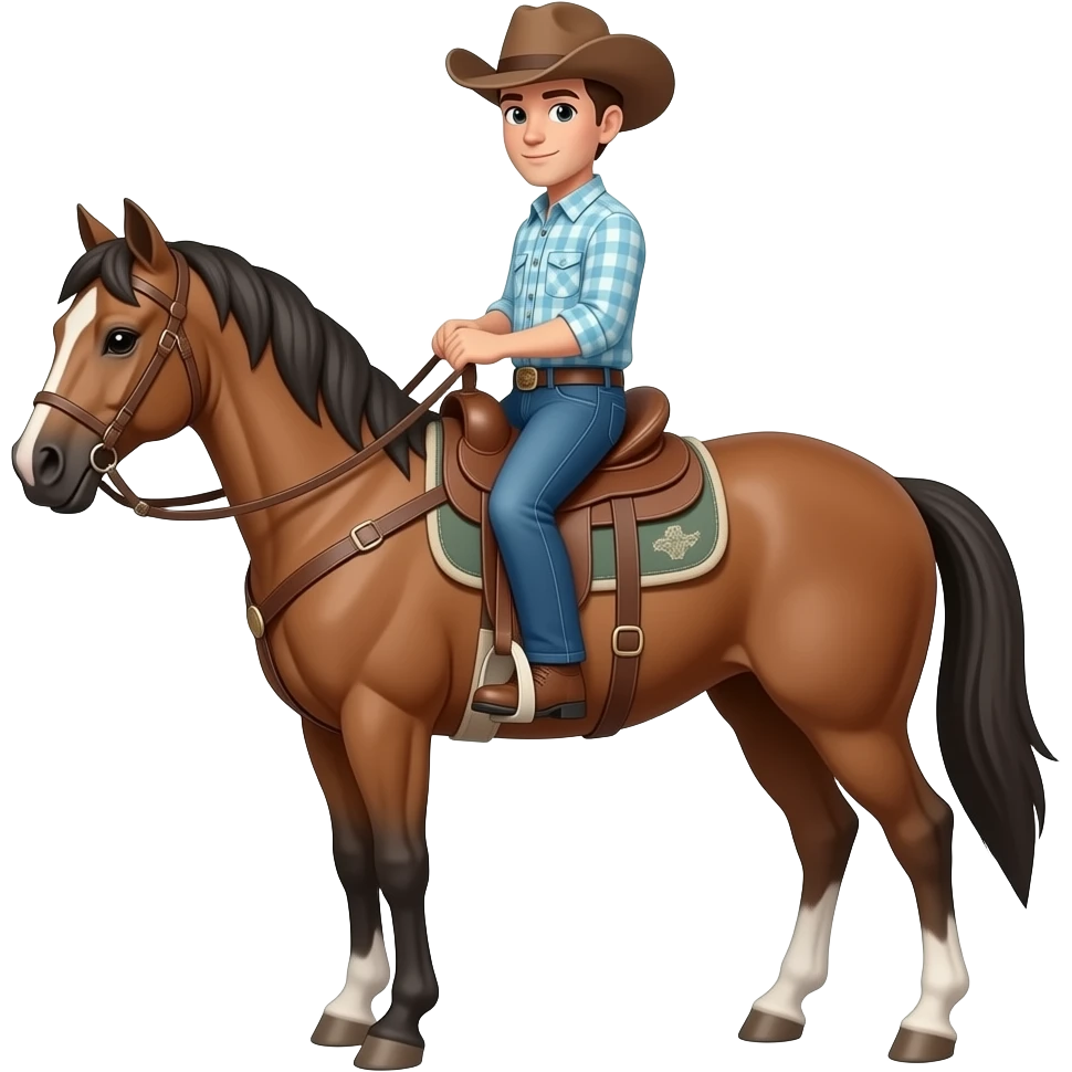 A cowboy being ridden by a horse emoji